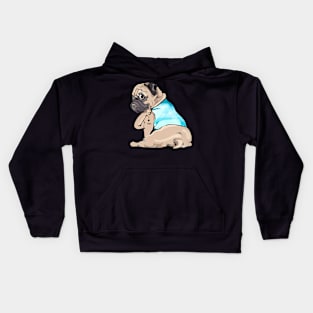 I love pug. Kids Hoodie